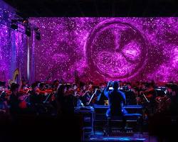 Un concert immersif avec des projections lumineuses enveloppant le public, créant une expérience visuelle et sonore intense.